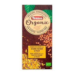CHOCOLATE NEGRO CON SESAMO CARAMELIZADO Y POLEN BIO 100GR