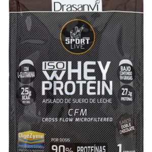 MONODOSIS WHEY PROTEIN AISLADO DOBLE CHOCOLATE 30G SPORT LIVE DRASANVI