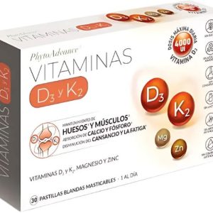 VITAMINAS D3 Y K2 30 PASTILLAS BLANDAS MASTICABLES