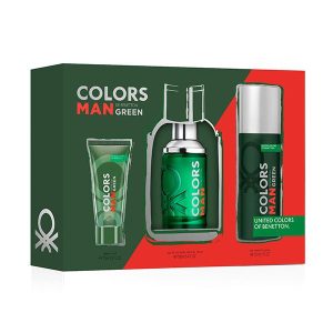 Estuche Benetton Colors Man Green edt spray 100ml +deo 150ml+ gel 75ml