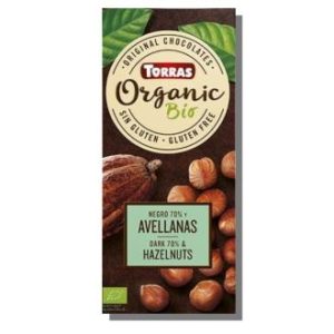 Chocolate negro 70% con avellanas 100g BIO SG. Torras. 