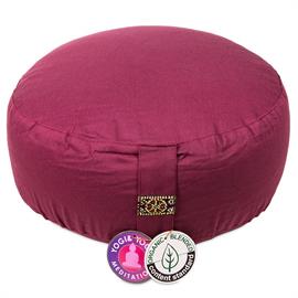 Cojín Zafu de Meditación Berenjena Claro de Algodon Orgánico 33x17cm