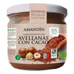Crema De Avellanas Con Cacao Bio 330g Amandin