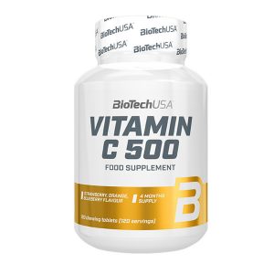 VITAMINA C 500 mg BIOTECH USA 120 tabletas masticables