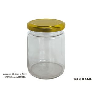 FRASCO 250ML C/TAPA D/METAL X1U