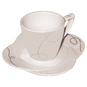 Set 4 Tazas 200cc + 4 Platos Ondulados